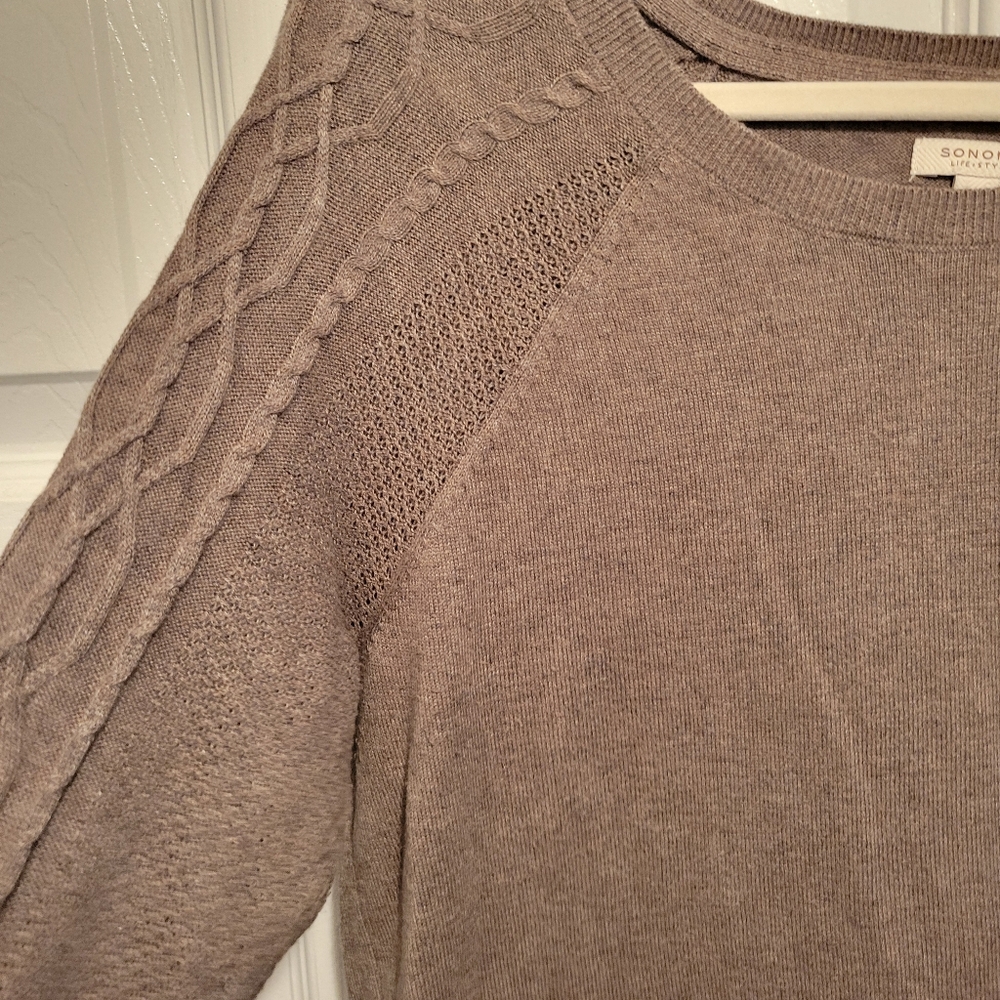 Sonoma Women's Taupe Sweater - Picture 3 of 6
